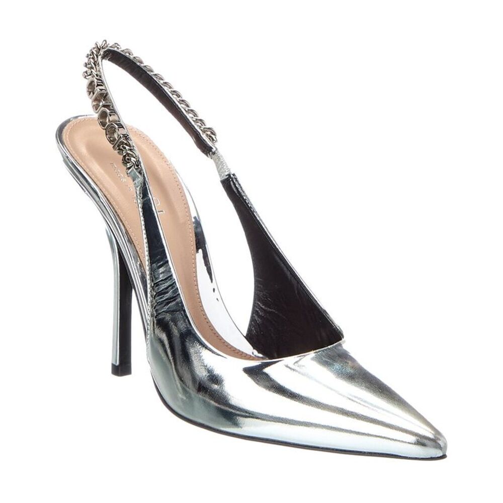 Gucci Signoria Leather Slingback Pump, Silver